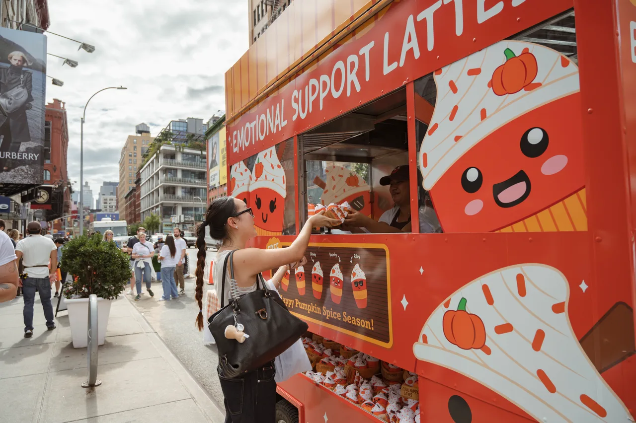 Food truck carrying a RelatableCoffee campaign in New York