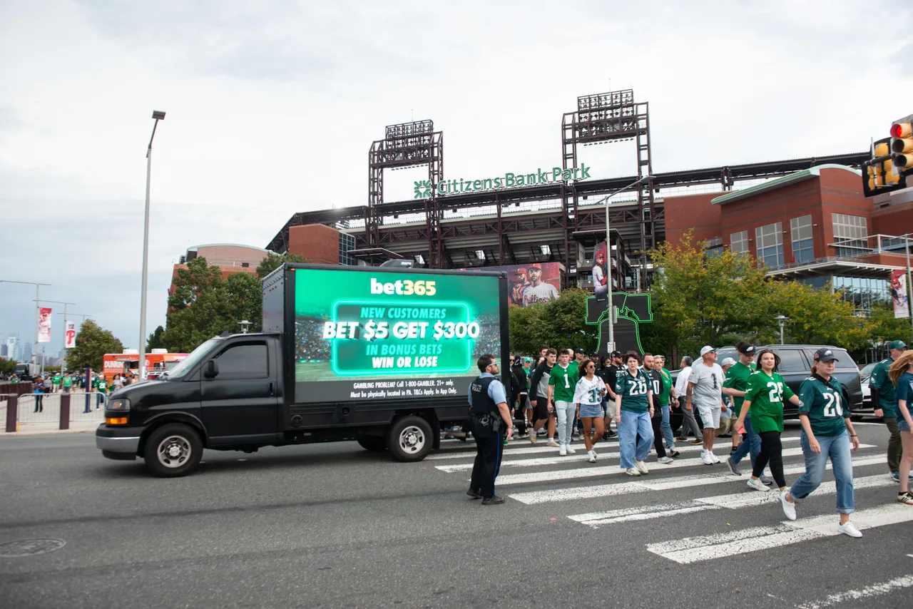 LED truck carrying a BET365 campaign in Philadelphia