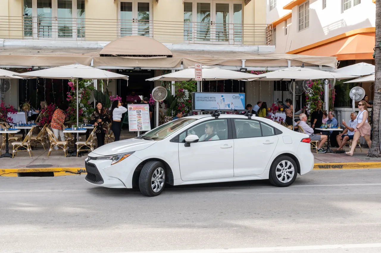 CeraVe campaign on a digital screen in Miami, 2024