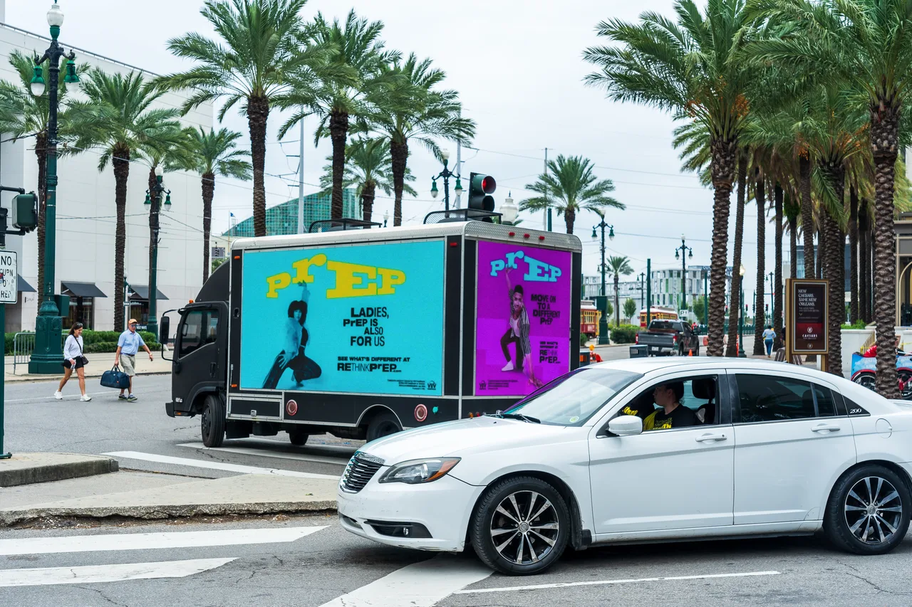 LED truck carrying a Gsk campaign in New Orleans