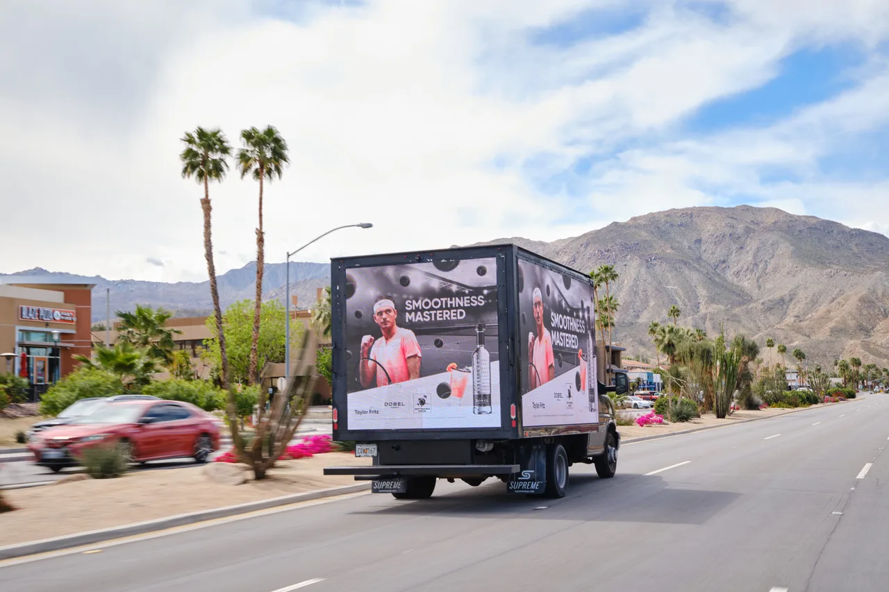 LED truck carrying a MaestroDobel campaign in Los Angeles
