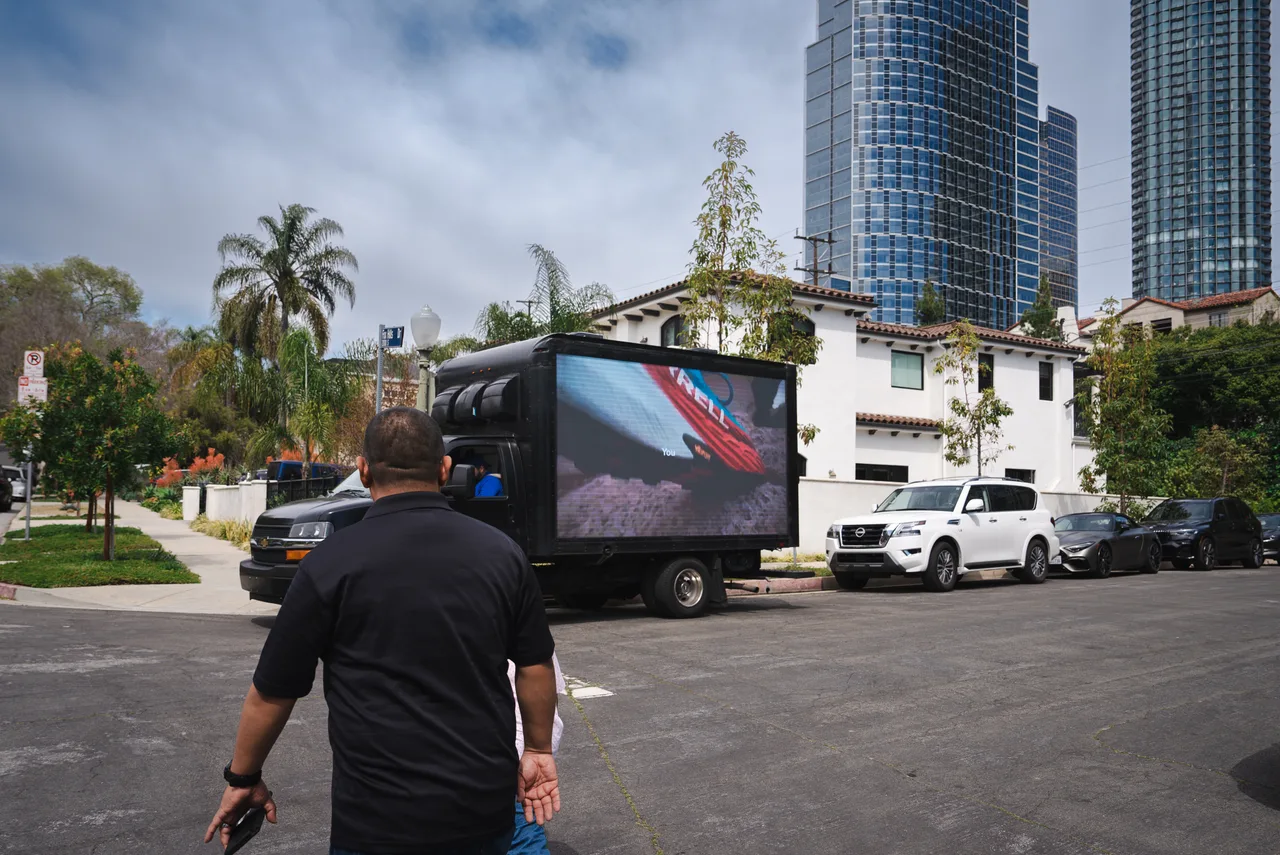 LED truck carrying a Merrell campaign in Los Angeles