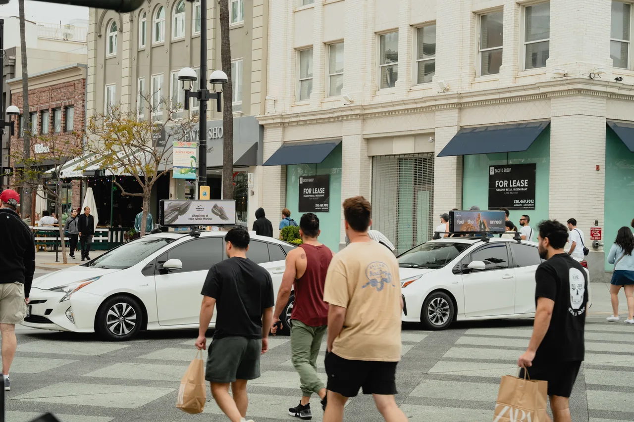 Nike campaign on a digital screen in Los Angeles, 2024