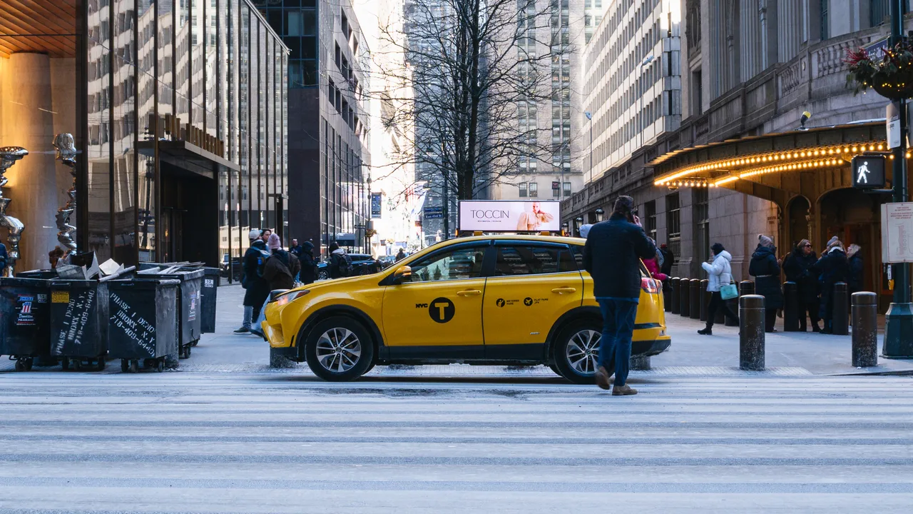 Digital screen carrying a Toccin campaign in New York