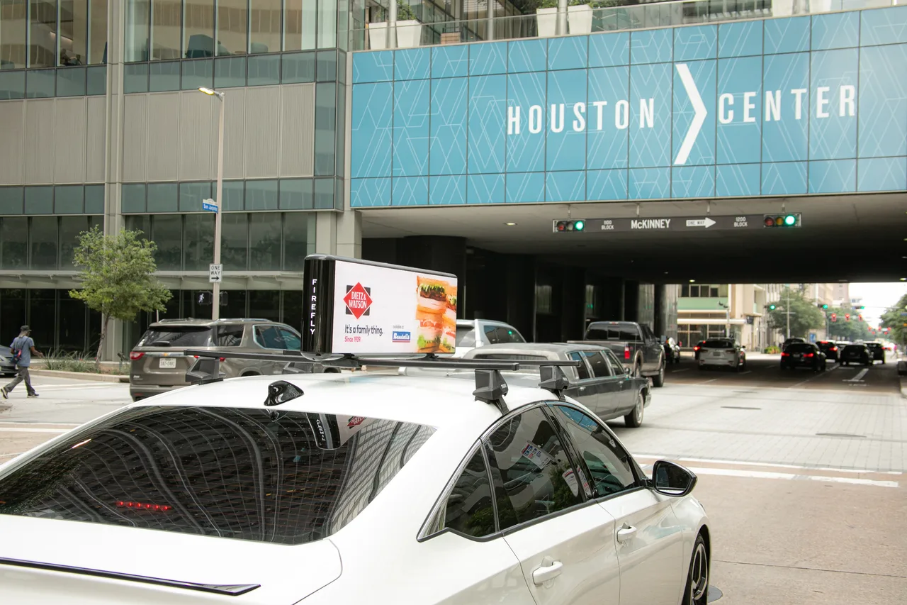 Digital screen carrying a Dietz&Watson campaign in Houston