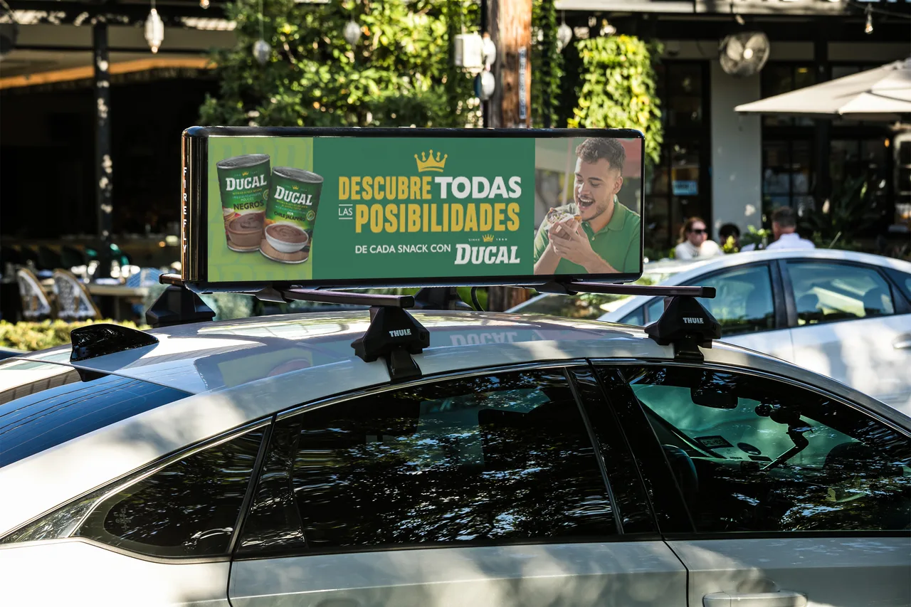 Digital screen carrying a Goya campaign in Houston