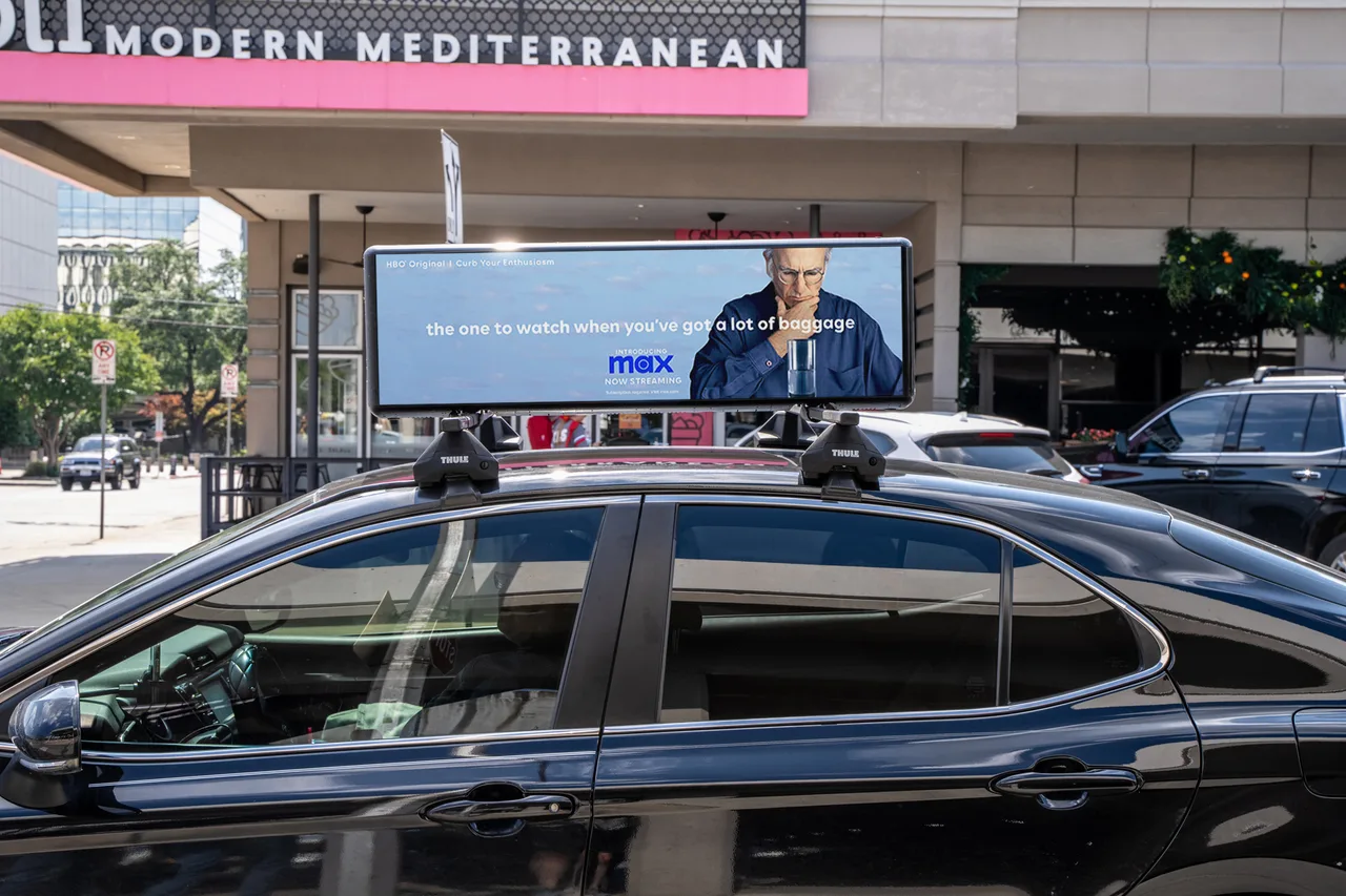 Digital screen carrying a HBO-Max campaign in Dallas