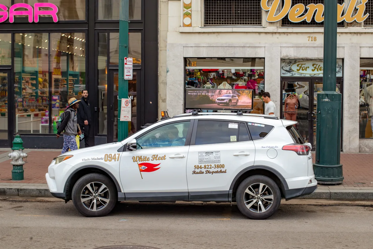 Digital screen carrying a Mazda campaign in New Orleans