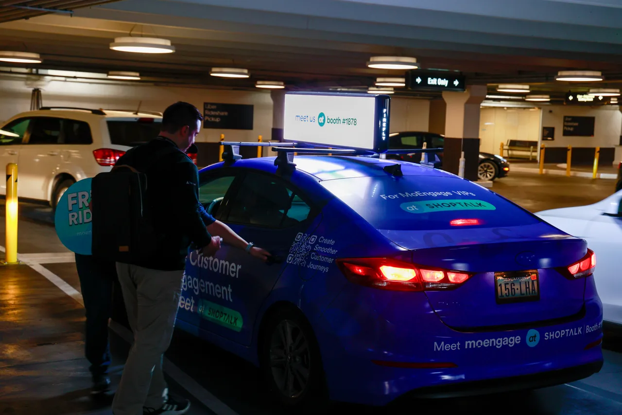 Digital screen carrying a MoEngage campaign in Las Vegas