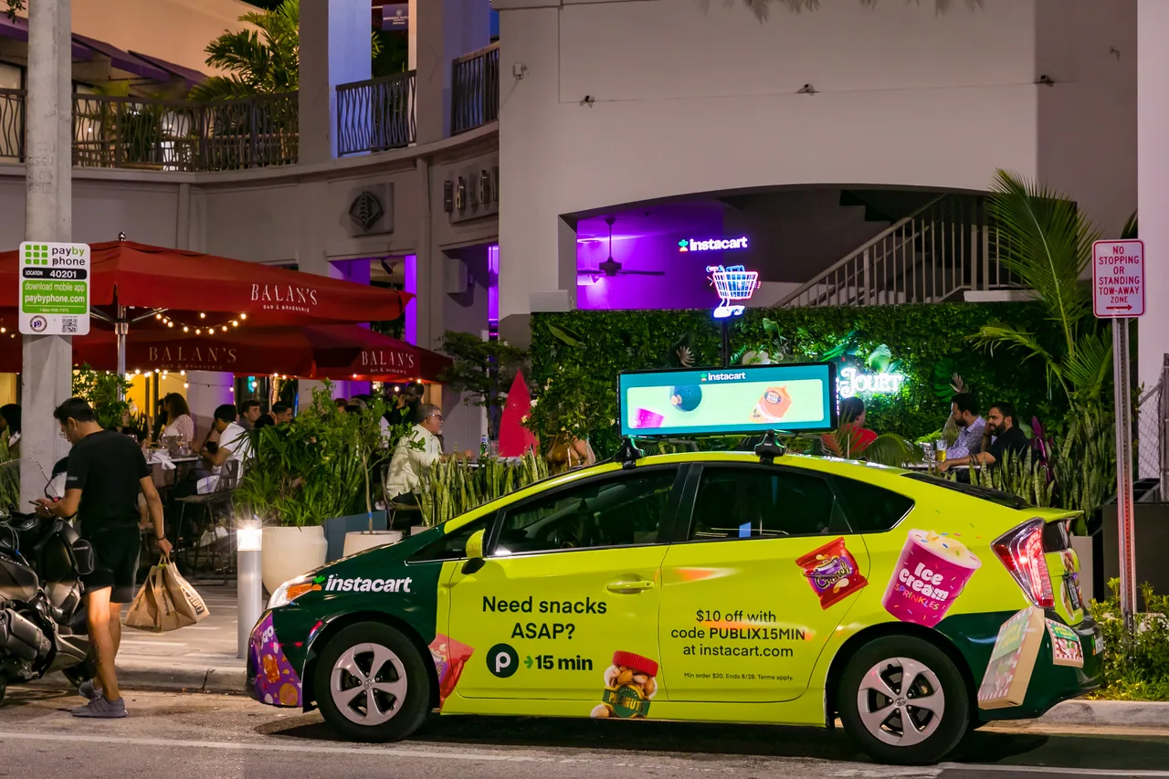 Hologram carrying a Instacart campaign in Miami