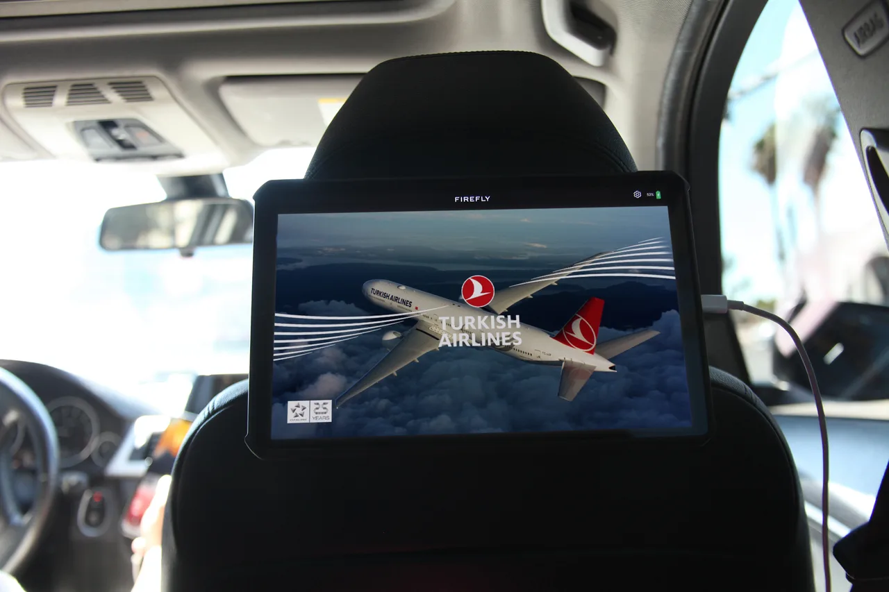 TurkishAirlines campaign on an in-car screen in San Francisco, 2022