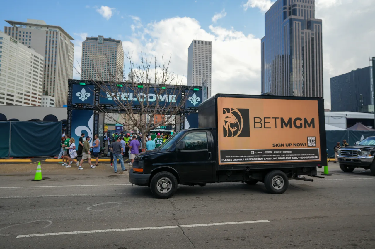 LED truck carrying a BETMGM campaign in New Orleans