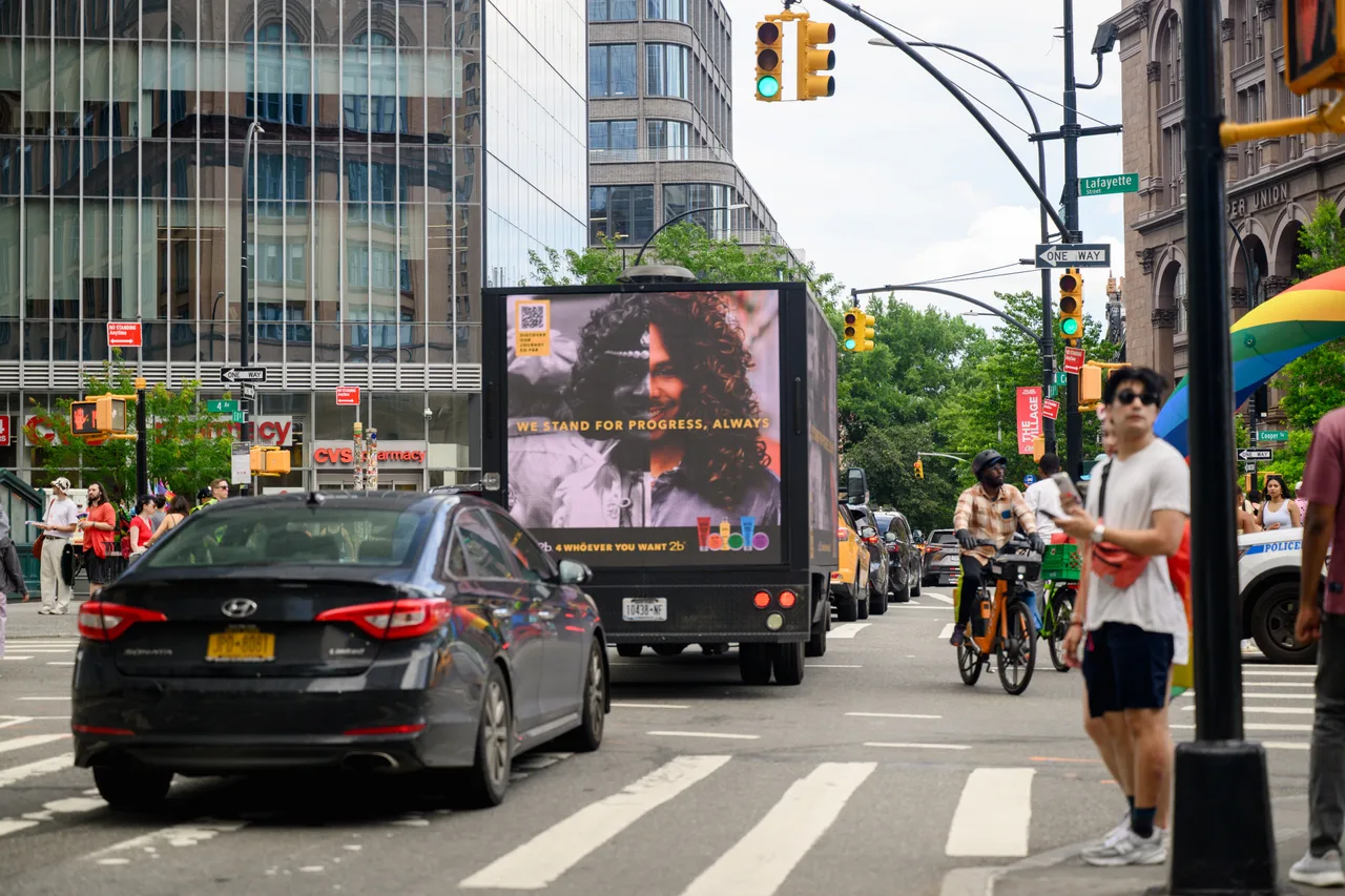 LED truck carrying a Henkel campaign in New York