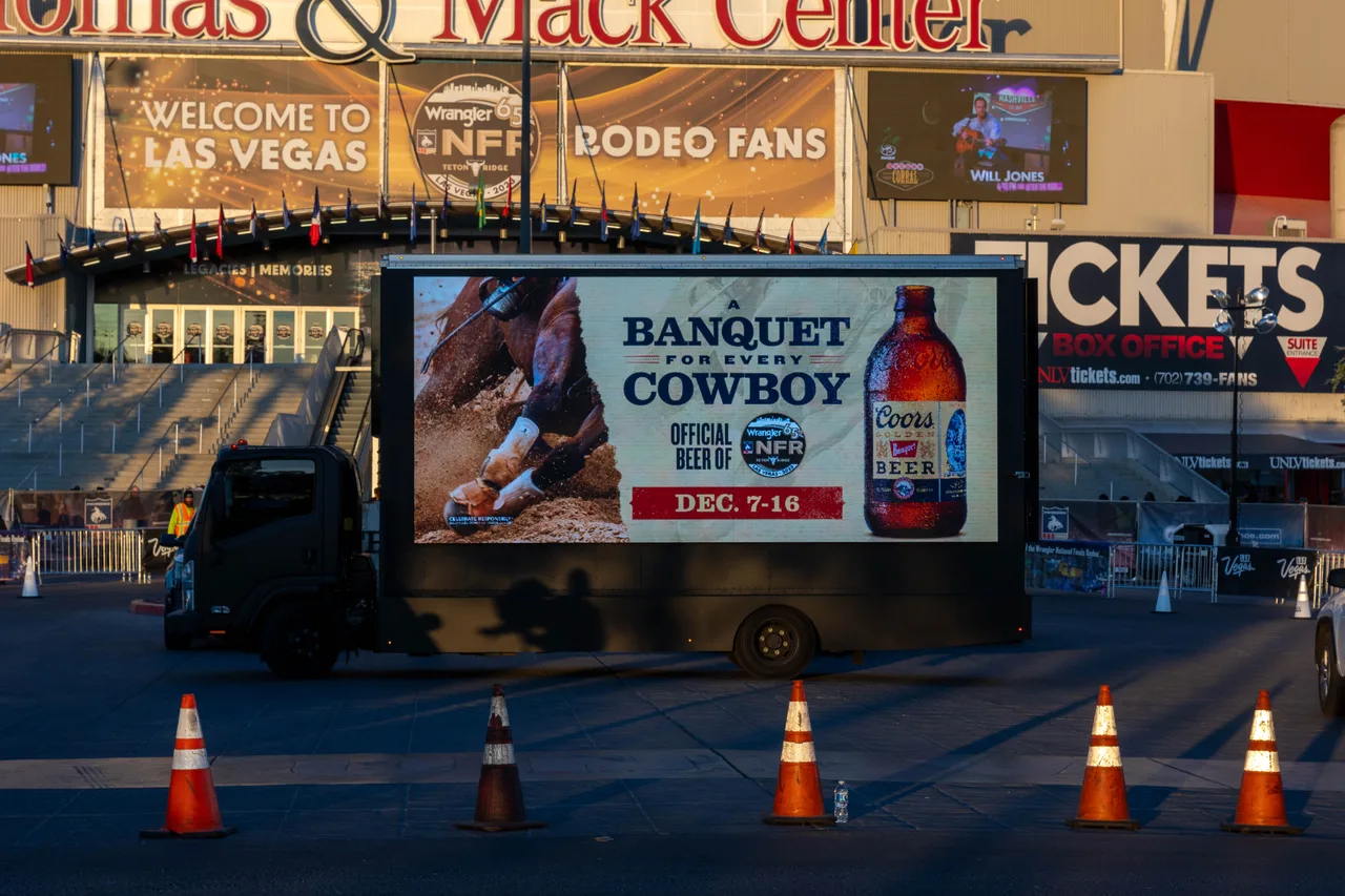 LED truck carrying a NTLRodeo campaign in Las Vegas