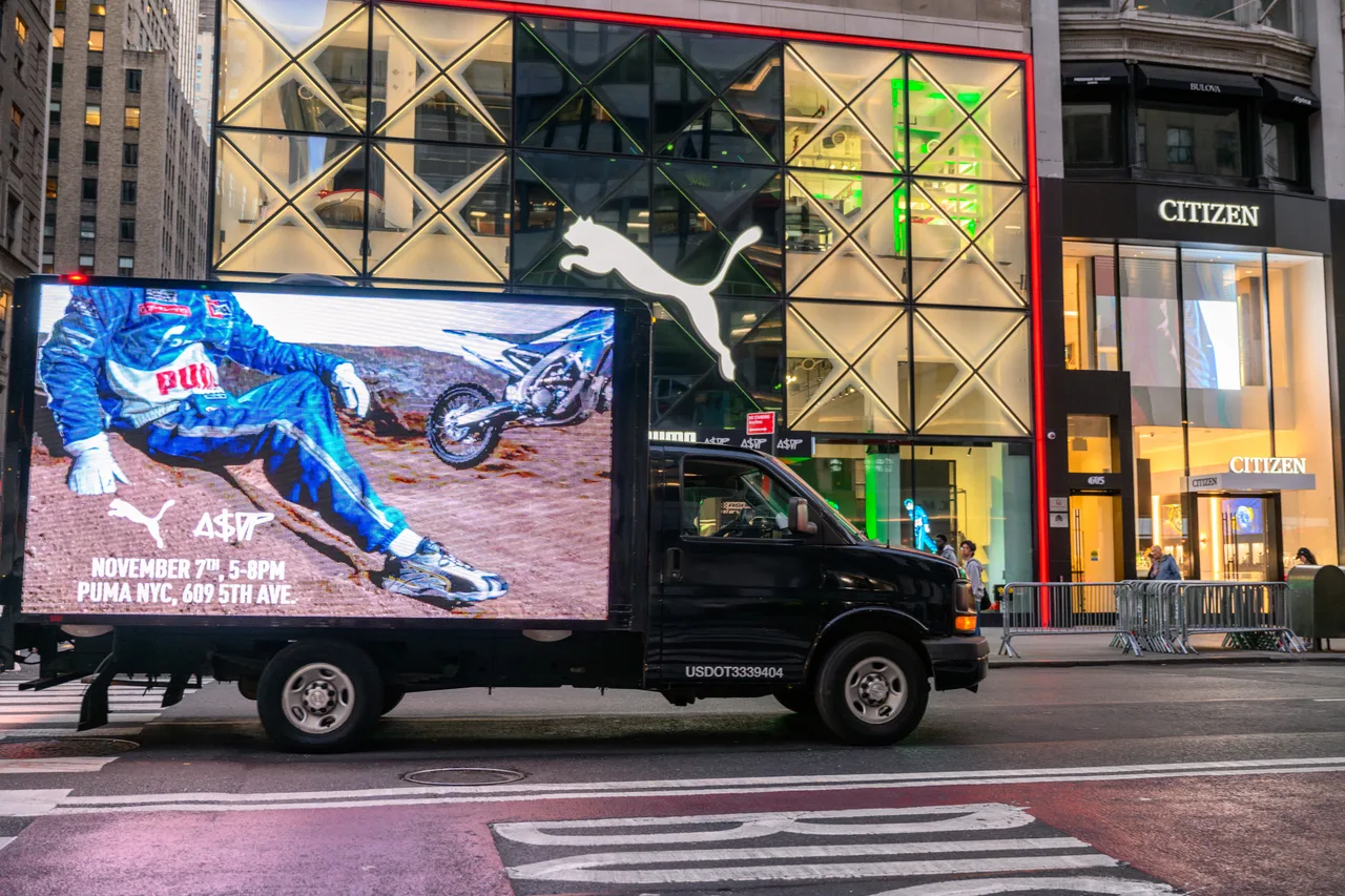 LED truck carrying a Puma campaign in New York