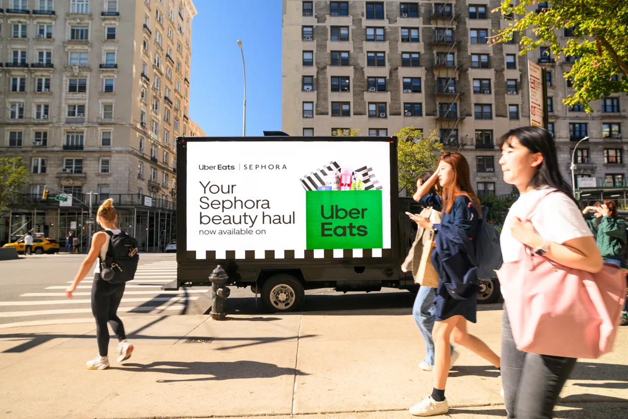 LED truck carrying a UberEats campaign in New York
