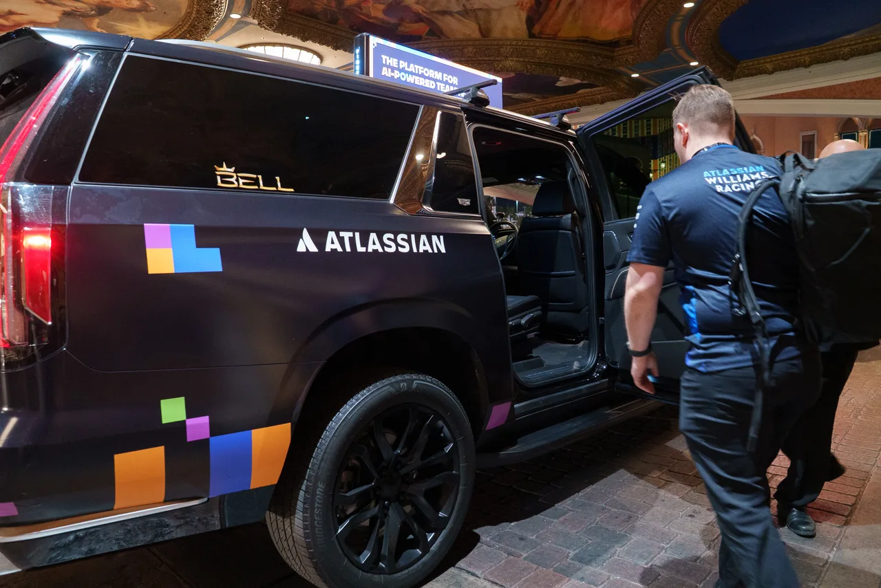 Digital screen carrying a Atlassian campaign in Las Vegas