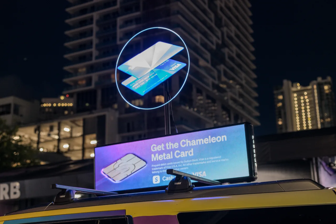 Hologram carrying a CashApp campaign in Miami