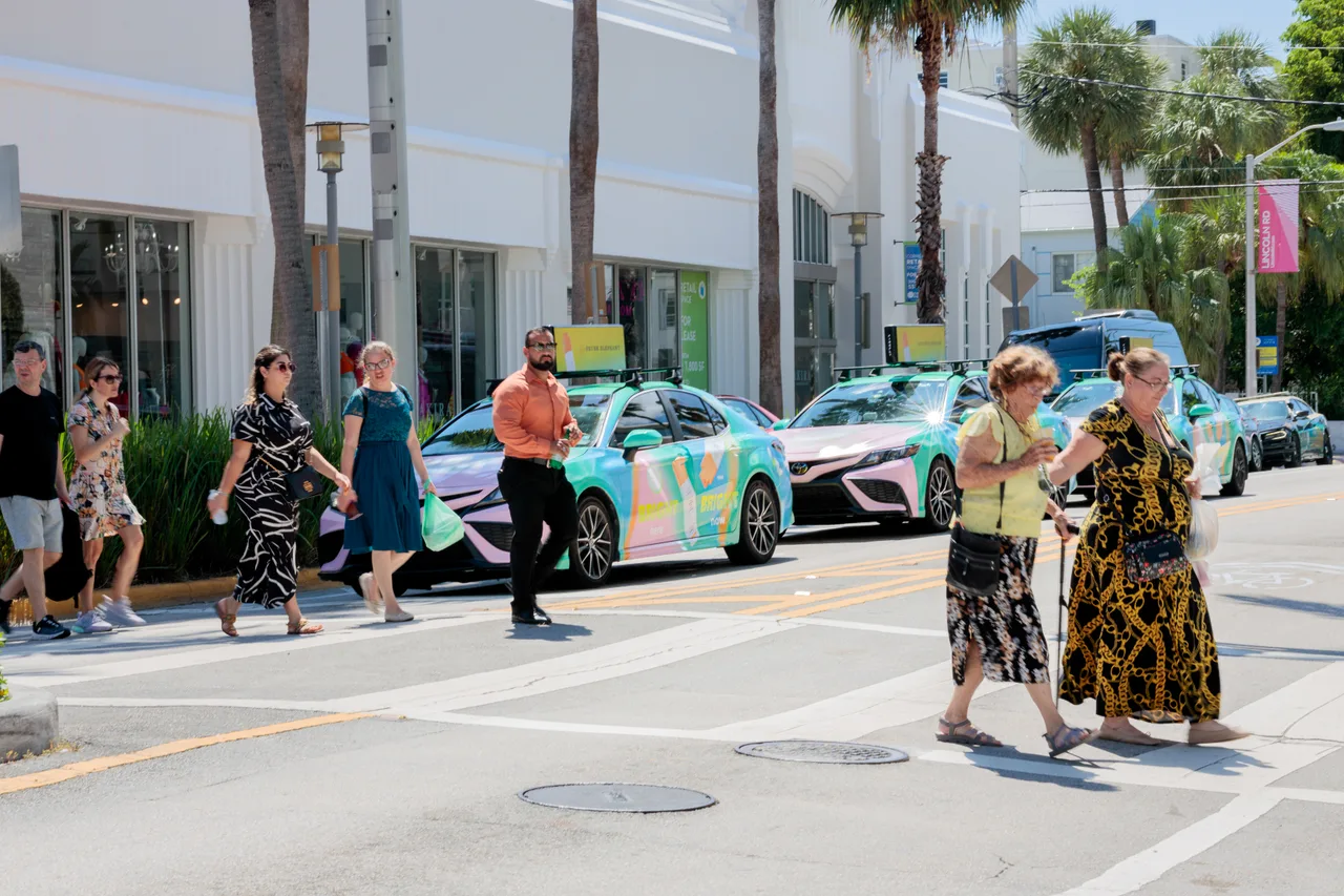 DrunkElephant campaign on a digital screen in Miami, 2024