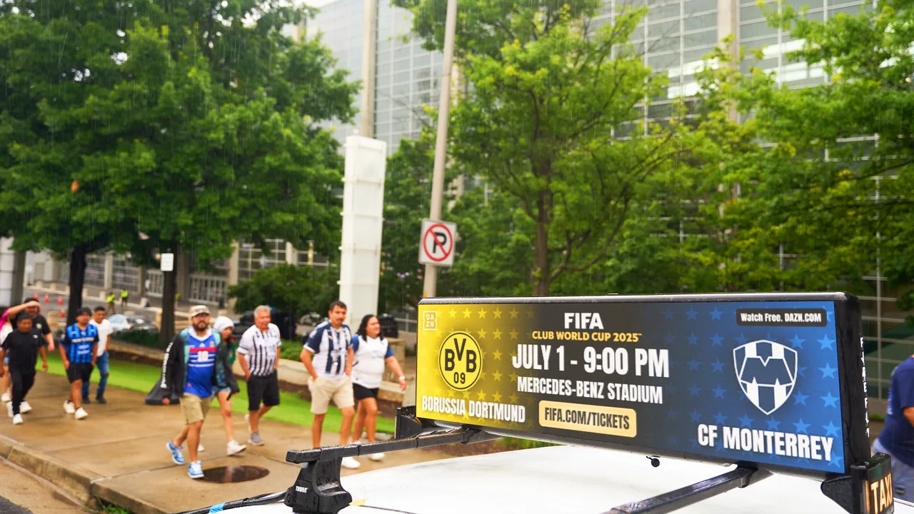 Digital screen carrying a FIFA campaign in Atlanta