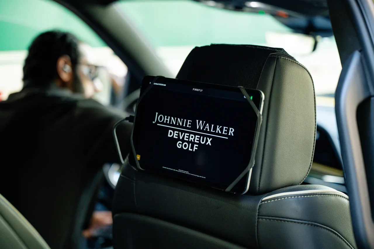 In-car screen carrying a JohnnieWalker campaign in New York