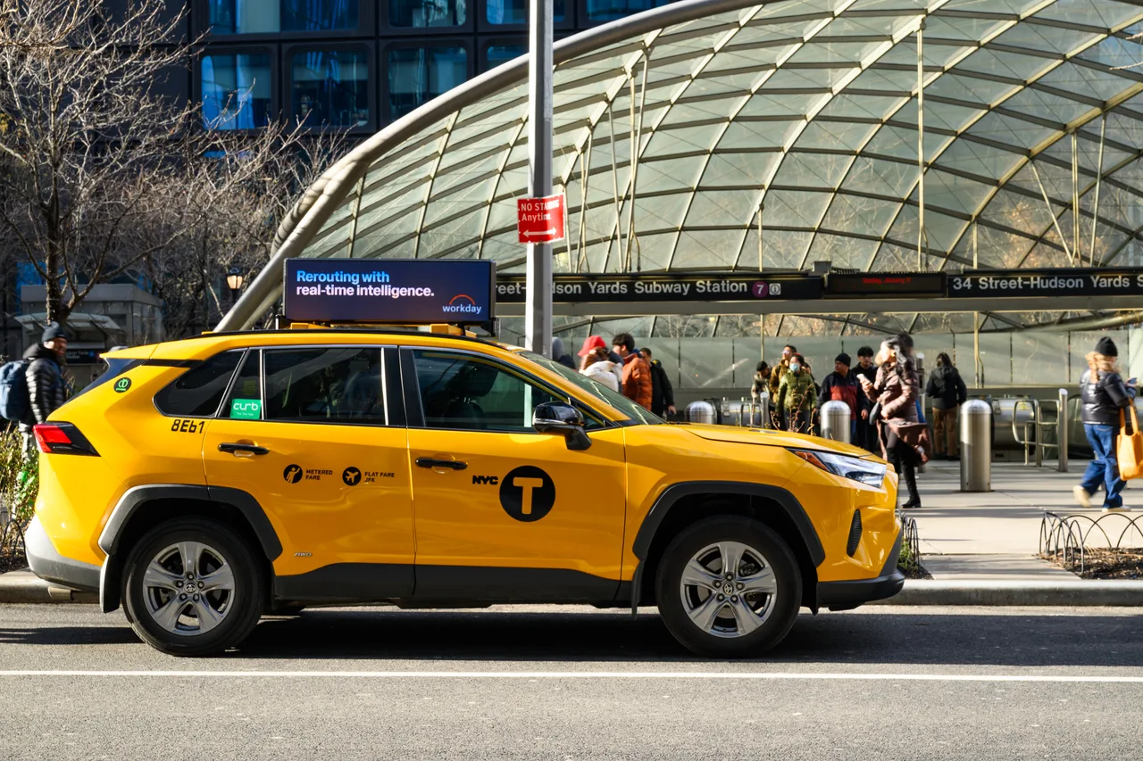 Workday campaign on a digital screen in New York, 2026