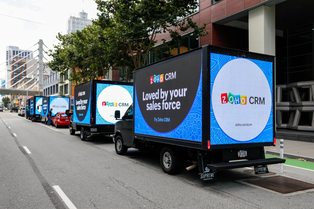 LED truck carrying a ZoHo campaign in San Francisco