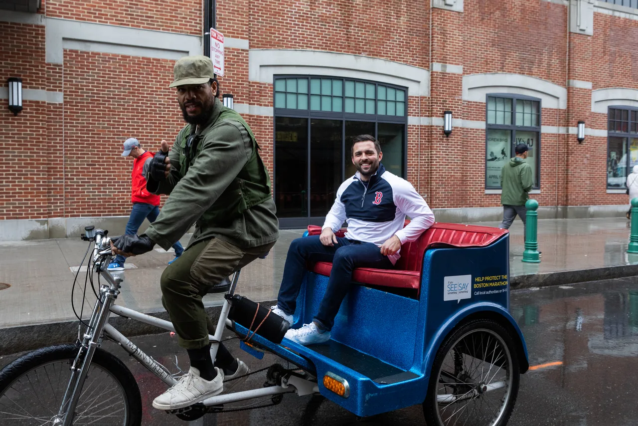 Pedicab carrying a DHS campaign in Boston