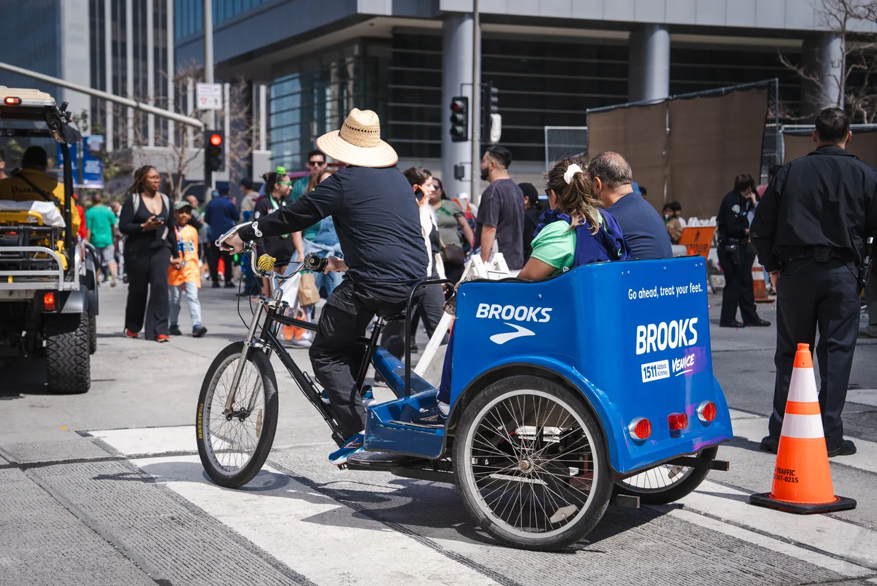 Pedicab carrying a Talon campaign in Los Angeles