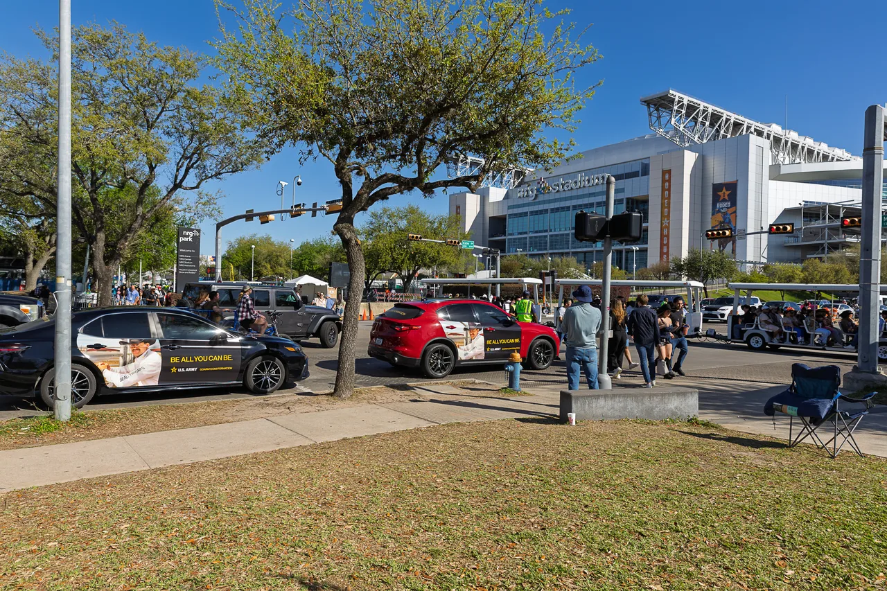 U.S. Army campaign on a partial vehicle wrap at NRG Park, Houston Livestock Show and Rodeo, Houston