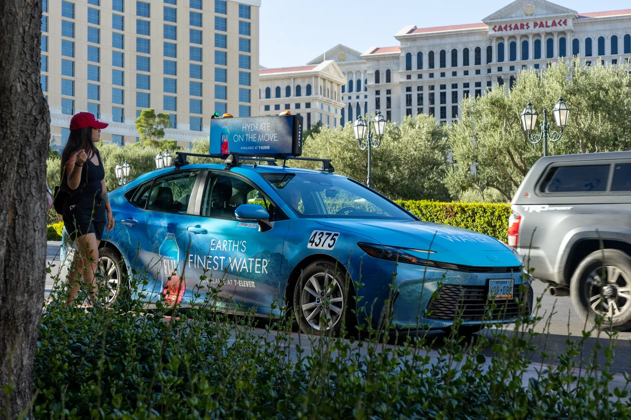Digital screen carrying a FIJIWATER campaign in Las Vegas